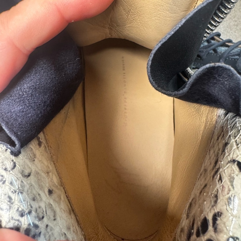 Giuseppe Zanotti Blue snake skin High-Top Sneakers - Picture 7 of 8